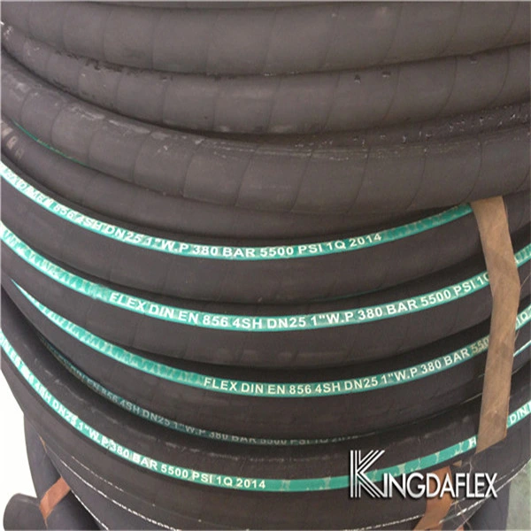 3/8-2 Inch SAE100 R12/4sp/4sh 400K Impluse Cycles High Pressure Spiral Reinforced Rubber Hydraulic Hose Factory Outlet OEM Accepted