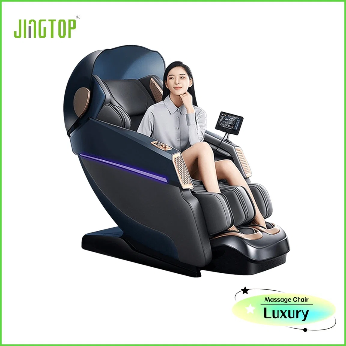 Mayorista/Proveedor de fábrica Jingtop 4D 3D con pantalla táctil de Venta caliente de nuevo Control remoto de la cápsula para amasar Shiatsu Silla de masaje