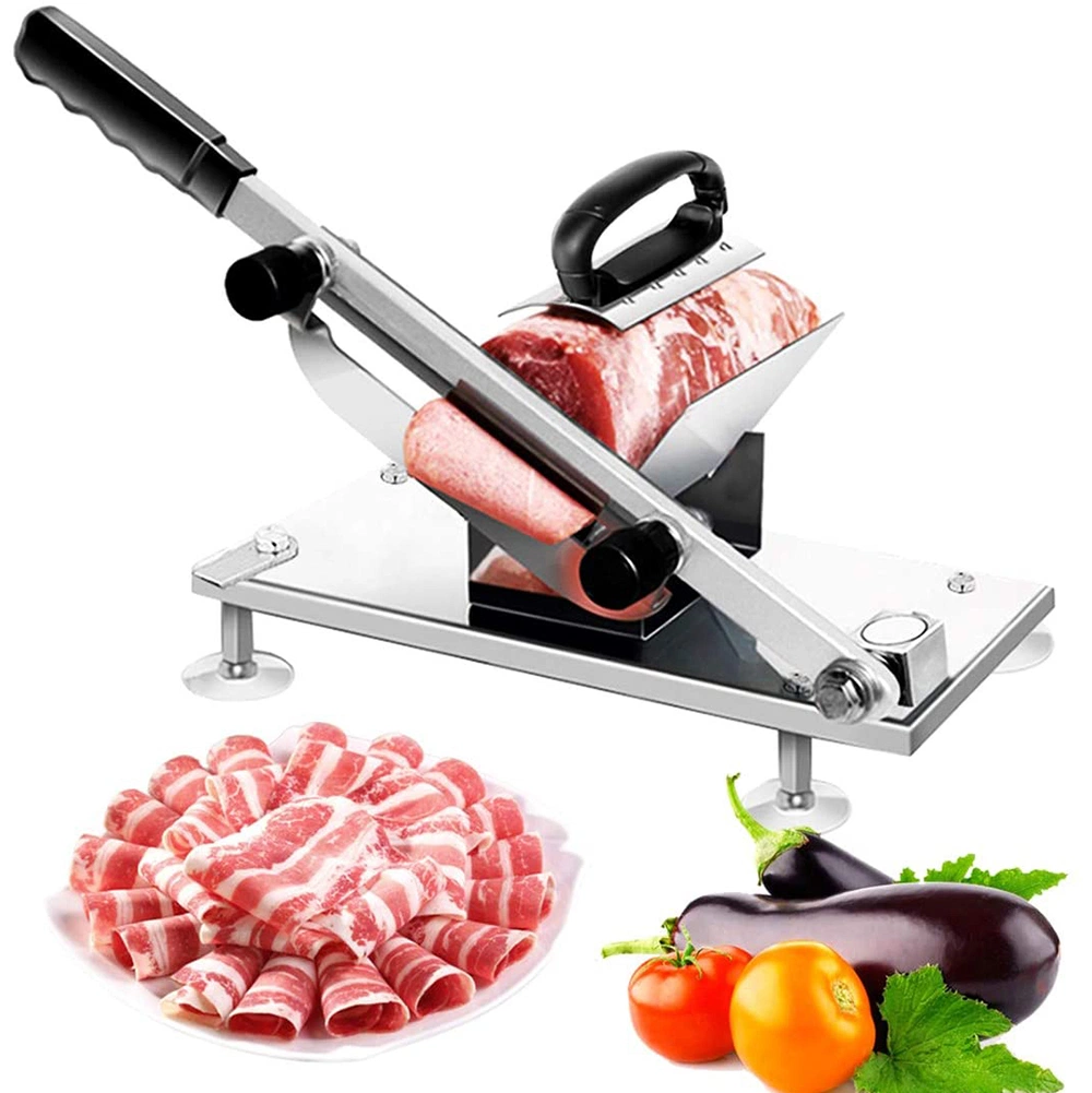 Cortadora de carne de cuchillas de acero inoxidable de espesor ajustable Cortadora de alimentos
