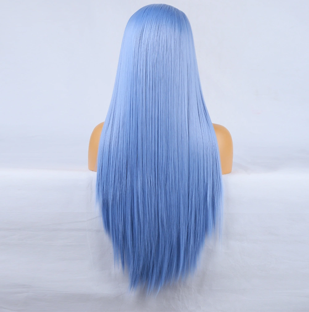 Blue High quality/High cost performance  Premium Ladies Wholesale/Supplier European Synthetic Fiber Frontal HD Wigs