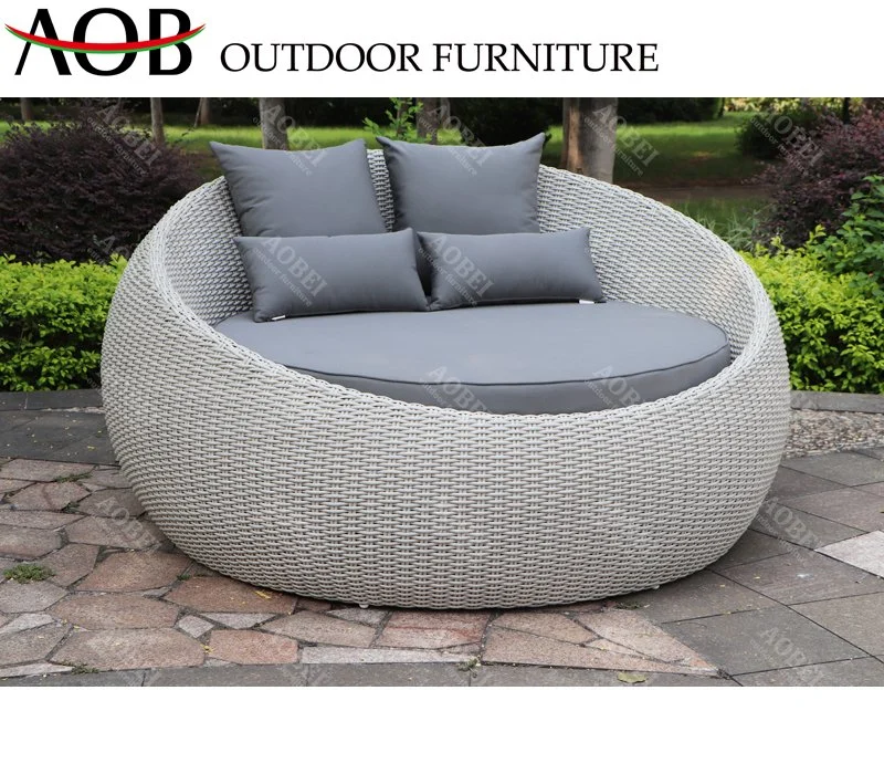 Modern Garden Outdoor Hotel Resort Home Beach Rattan Wicker Furniture Round Sunbed Gazebo Sofabed Daybed