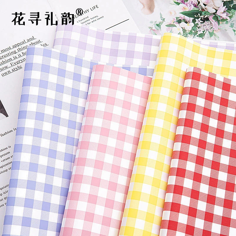 Commerce de gros de l'été Plaid Wrapping Paper - repliés à plat - 58x58cm en 20 feuilles par packs