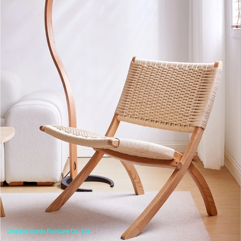 Living Room Wooden Furniture Modern Style Folding Rope Chair