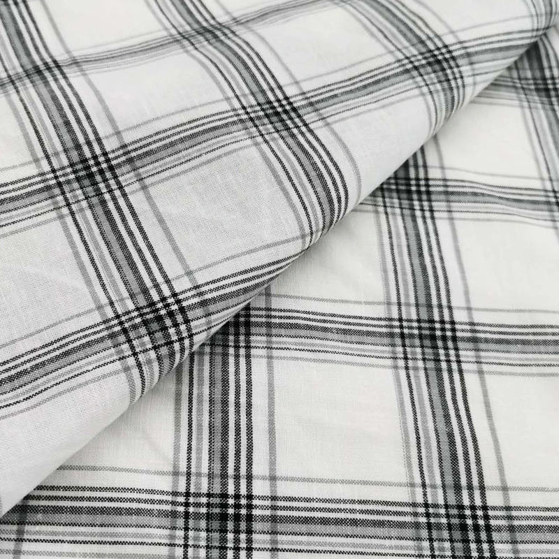 Le linge de 55 % 45 % Fils de coton des tissus teints pour chemises style Mens Plaid linge de coton français mieux BCI