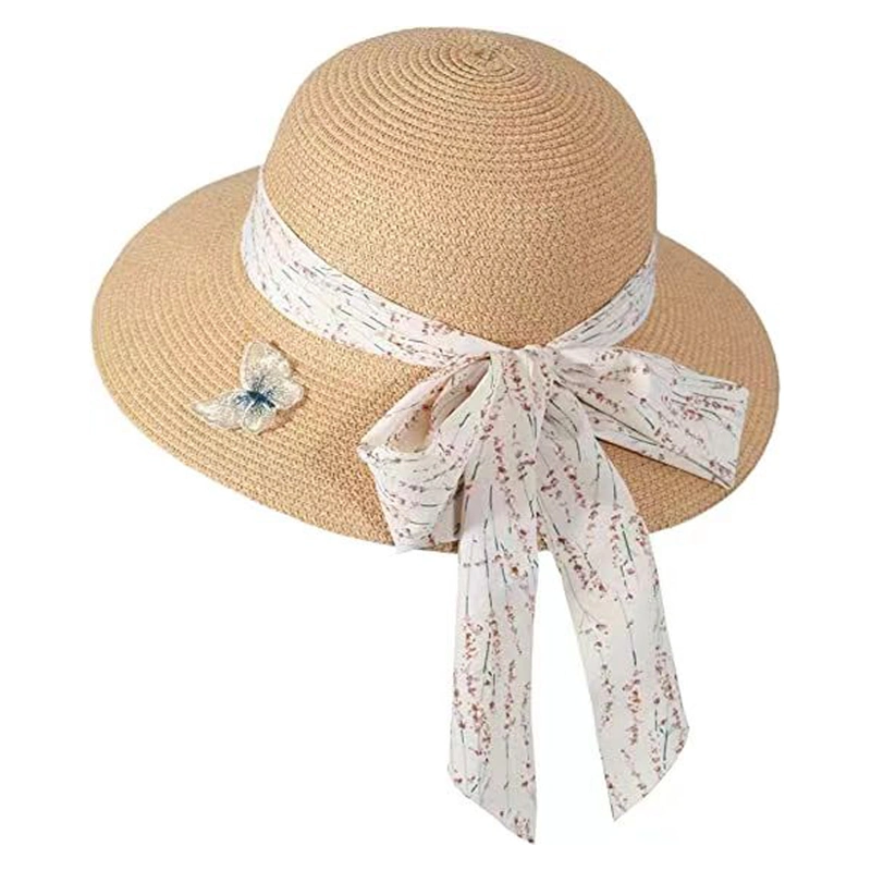 La moda de playa Viajes silvestres Visor de protección solar exterior femenina niños pescadores Arco Sun sombrero de paja para las mujeres el verano de dama