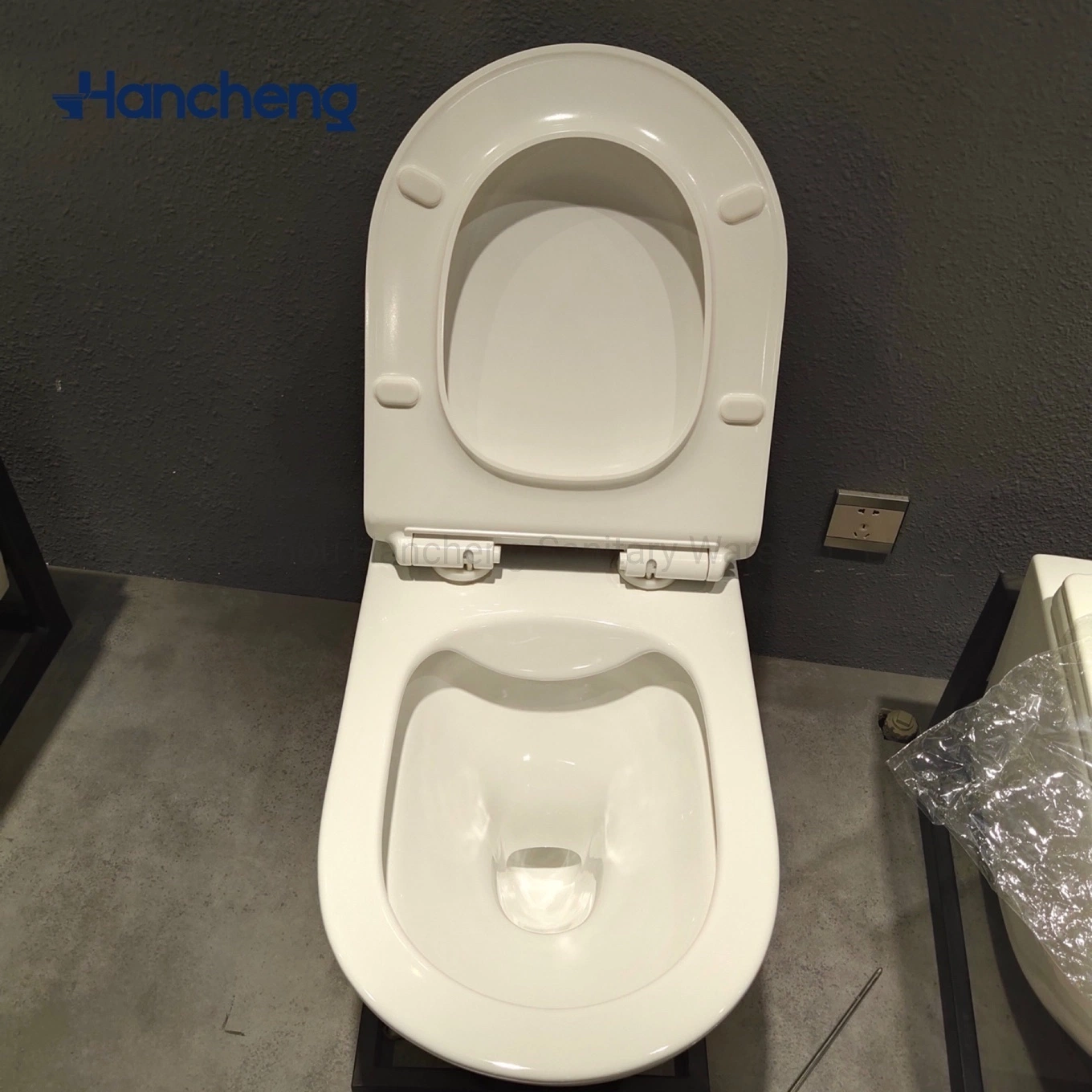 Hancheng Badezimmer weich Schließen Toilettensitz - U Form Ultra Schlankes Design - Schnellverschluss - 360 x 425 x 23mm