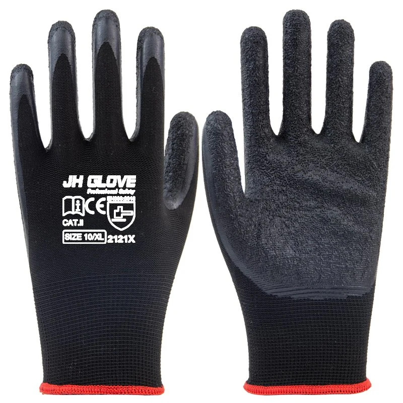 Guantes de seguridad recubiertos de arrugas de látex para la construcción de trabajos