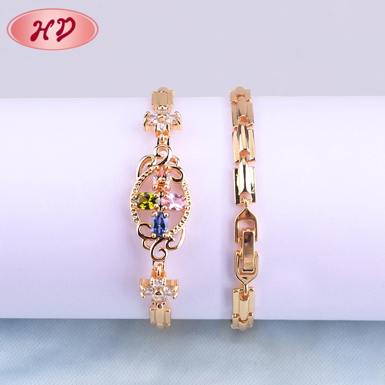 Women Zircon Jewelry New Fashion 18K Gold Bracelet