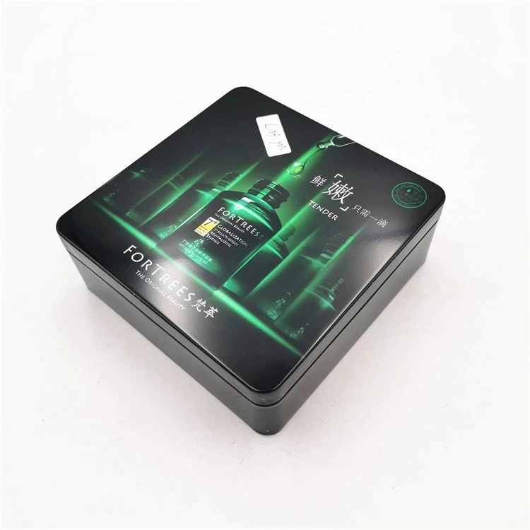 Custom Square Metal Tin Box for Cosmetic Packaging