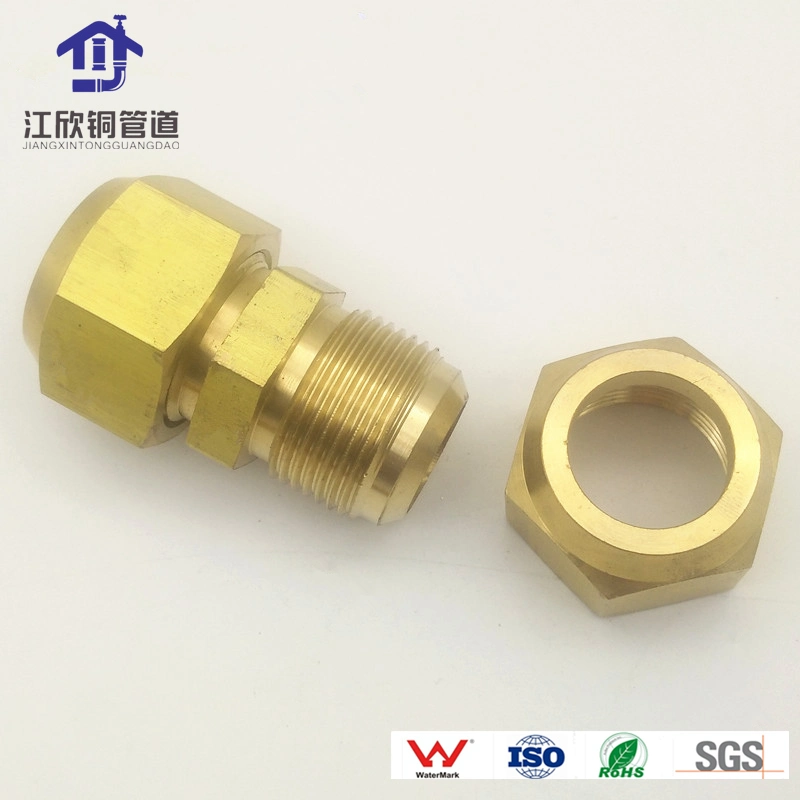 Brass Nut Forged Flared Refrigerant Pipe Fitting Air Conditioner Part