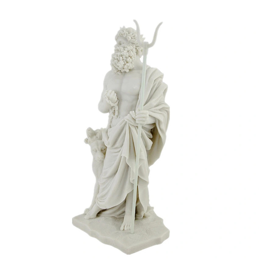 Garden Decoration Poseidon Stone Carving Statue White Marble Life Size God of The Greek Sculpture