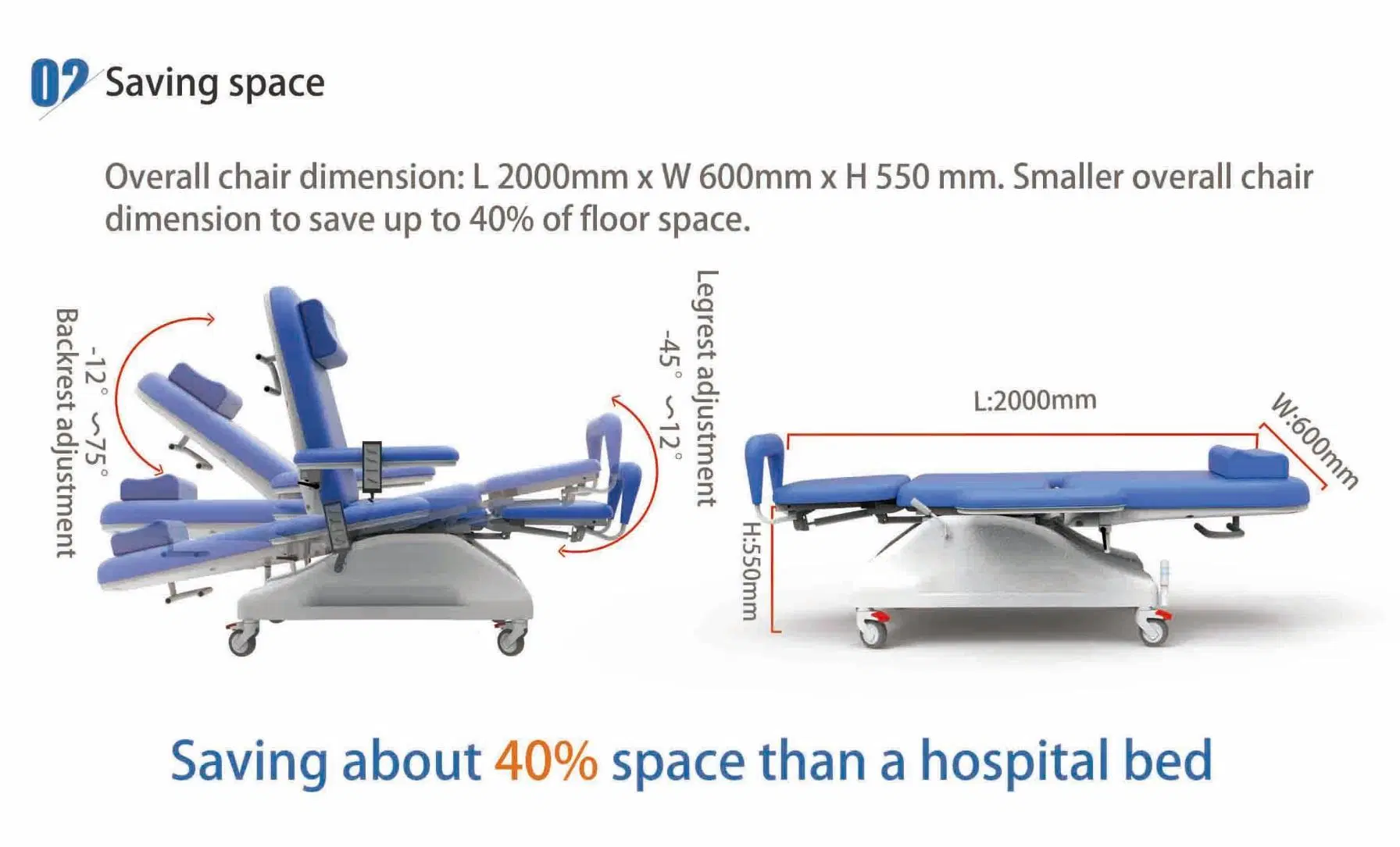 China Adjustable Mecan Manual Electric Chairs with TV Dialysis Chair Factory Price