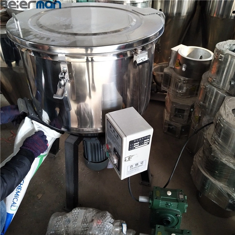 2023year 200kg Stainless Steel Vertical Plastic Granules Mixer PP ABS PVC Pet Plastic Raw Material Mixing Silo Pellets Color Mixer