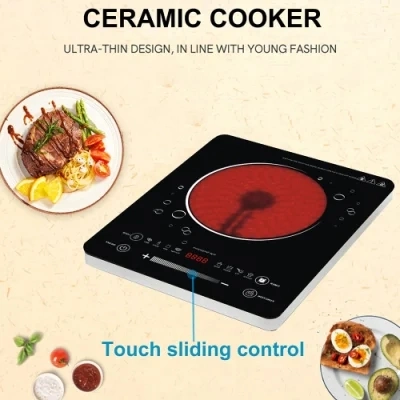 Ultra mince infrarouge électrique cuisinière vitrocéramique cuisinière à commande tactile