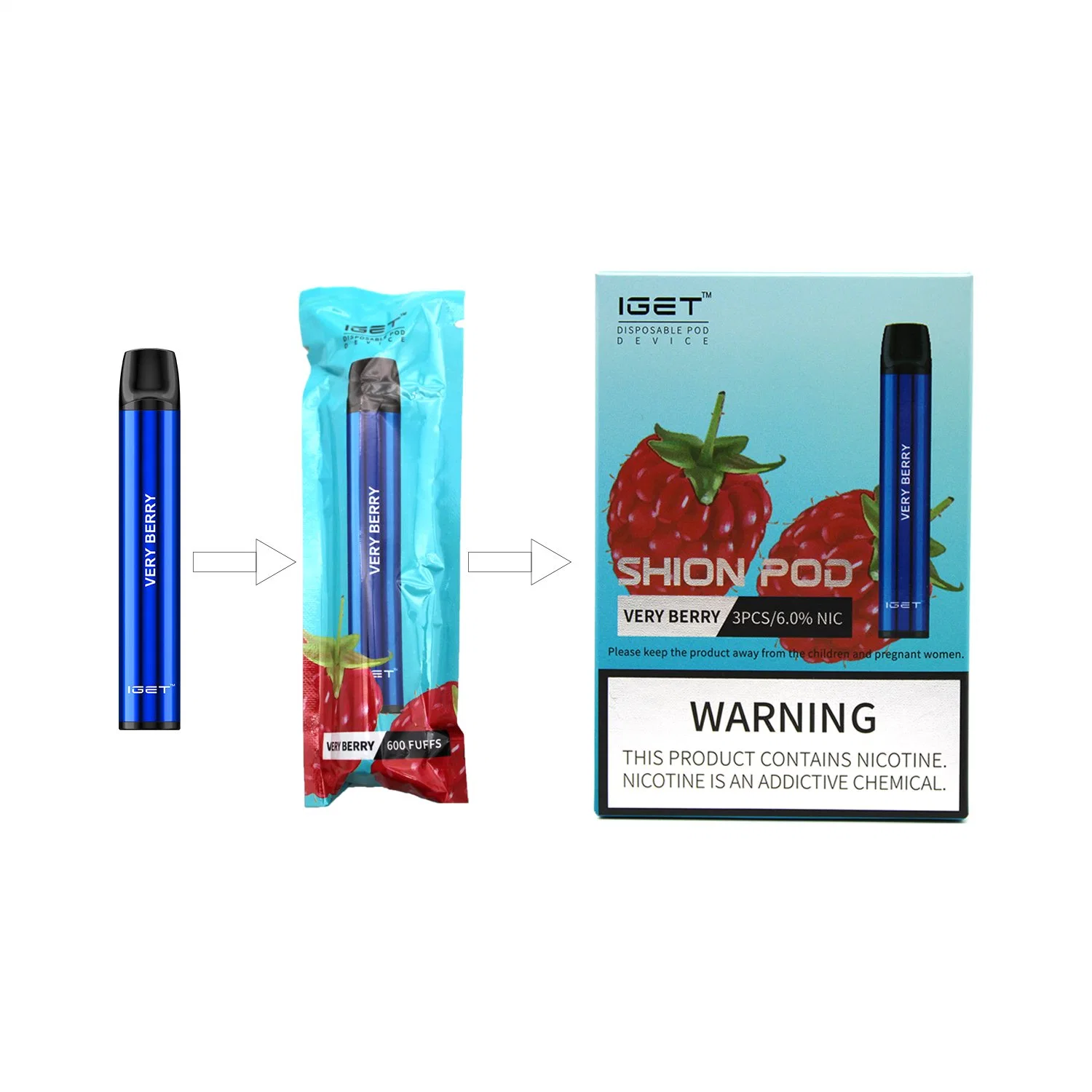 Одноразовые Shion Iget E-Mods Vaping 600puffs сигарет курение паров пера