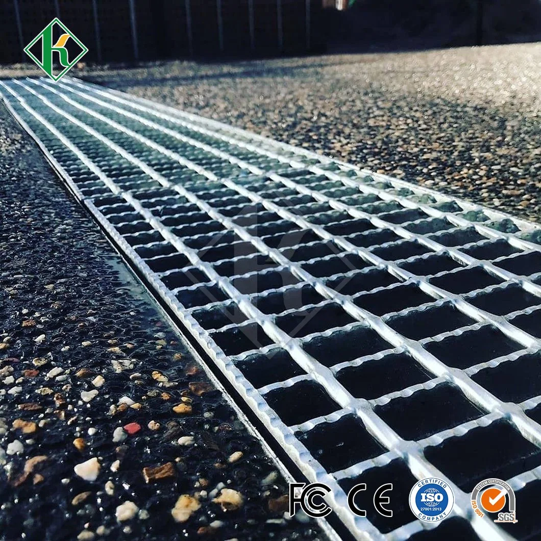 Kaiheng Steel Bar Grating Manufacturer Galvanized Trench Cover China Galvanized Trench Drain Steel Grating