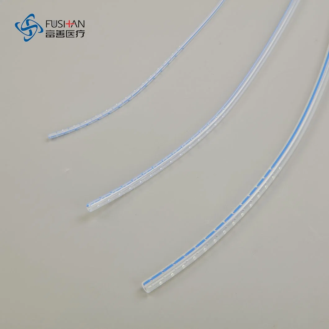 10fr/12fr/14fr/16fr/18fr/20fr Silicone/PVC Round Redon Drain Tube for Medical Closed Wound Drainage System Kit with Stainess Steel Trocar CE ISO Certified