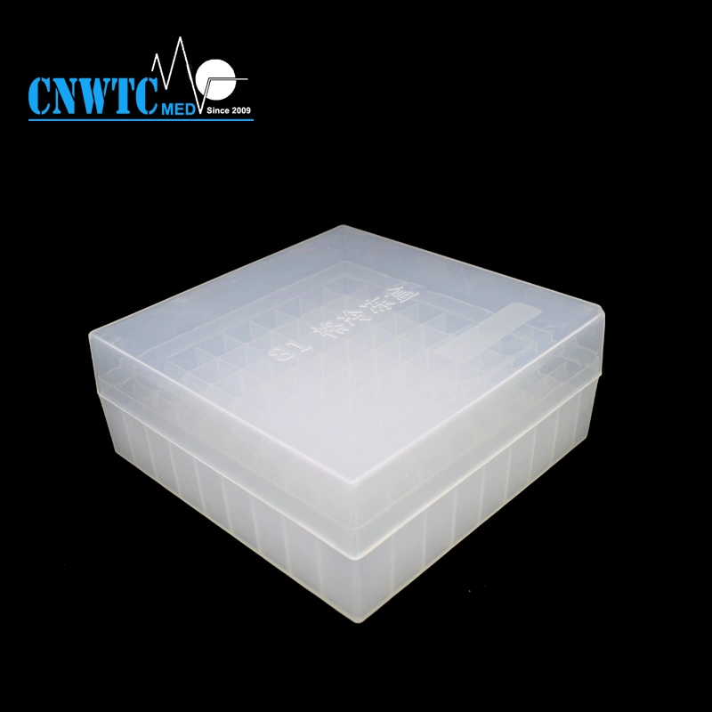 Laboratory Dispsoables Plastic Cryovial Tube Box 81-Well Freezing Tube Box