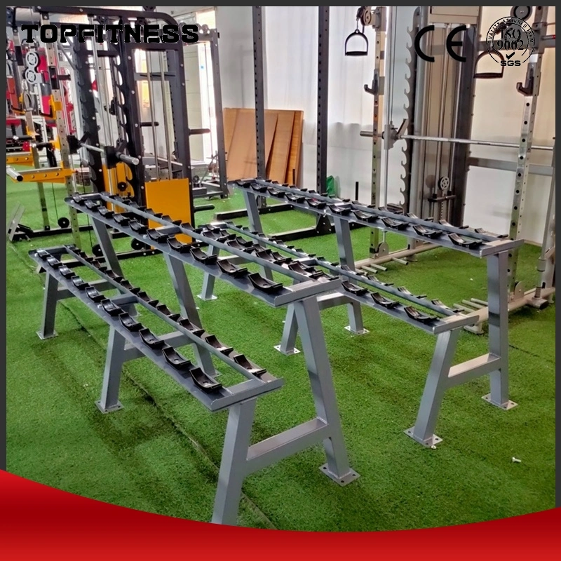 Yc Tamaño personalizado de apoyo al por mayor de la fábrica pesa de 3 niveles de Rack de entrenamiento de fuerza Peso Conjunto de racks de 10 pares