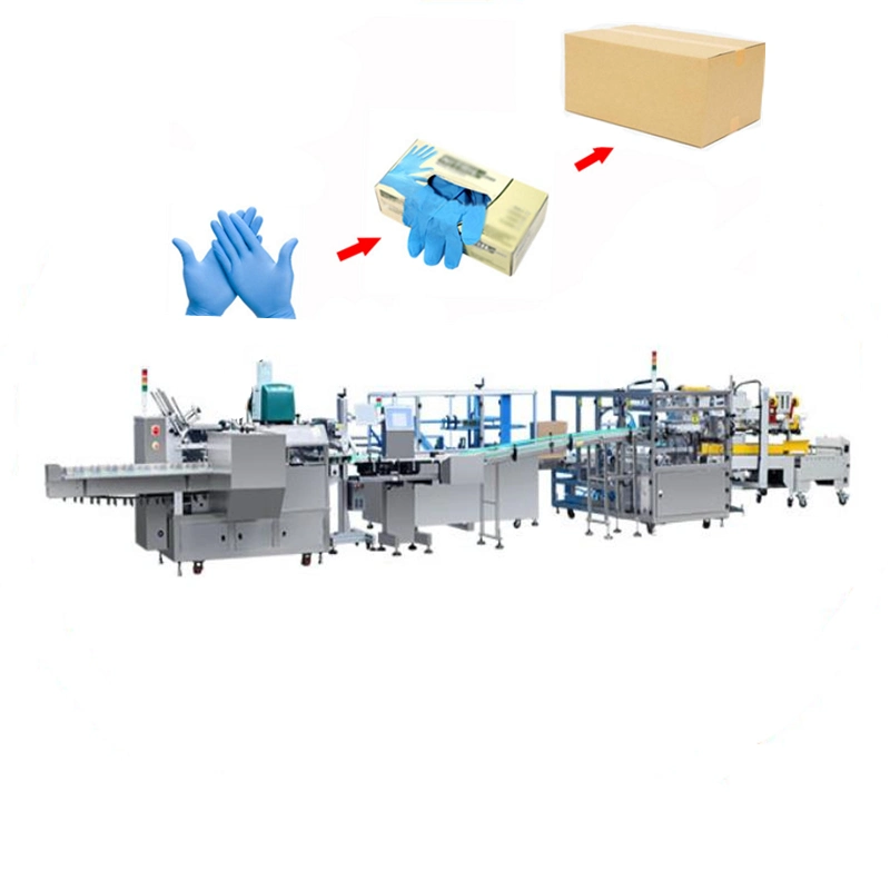 Automatic Disposable Nitrile Gloves Cartoning Box Packing Machine Packaging Production Line Factory Price