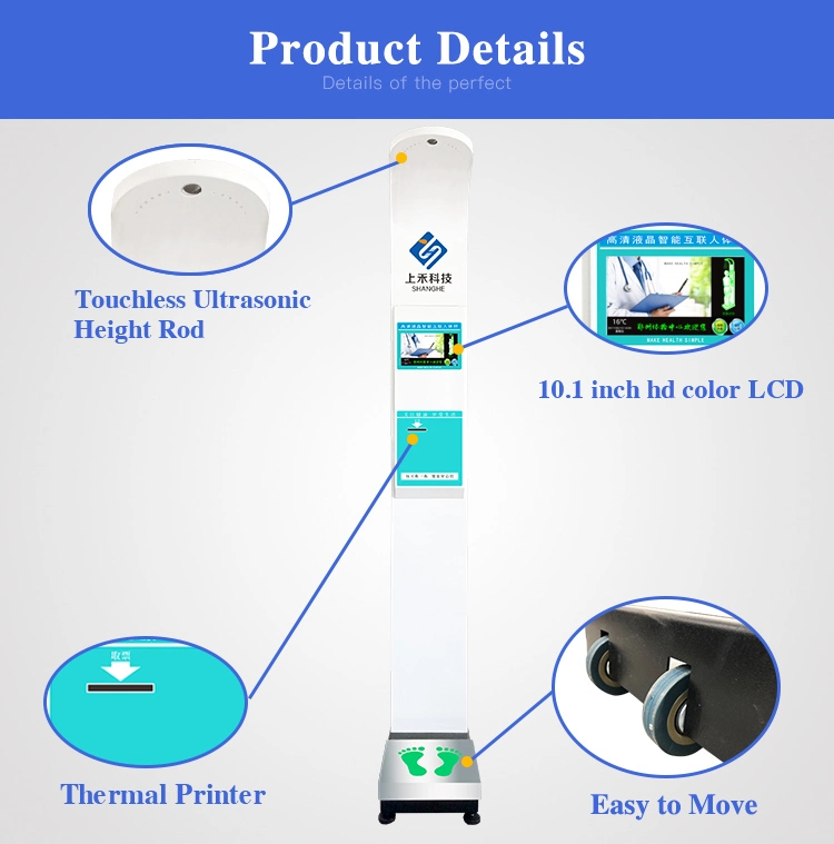 Balança de peso de altura digital para medicina ultrassónica com impressora