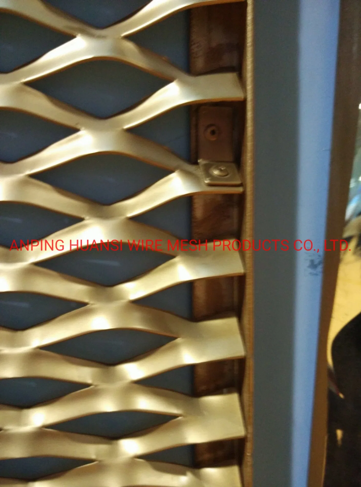 PVDF Coated Grey/Black/Golden Metal Mesh للحائط الستار