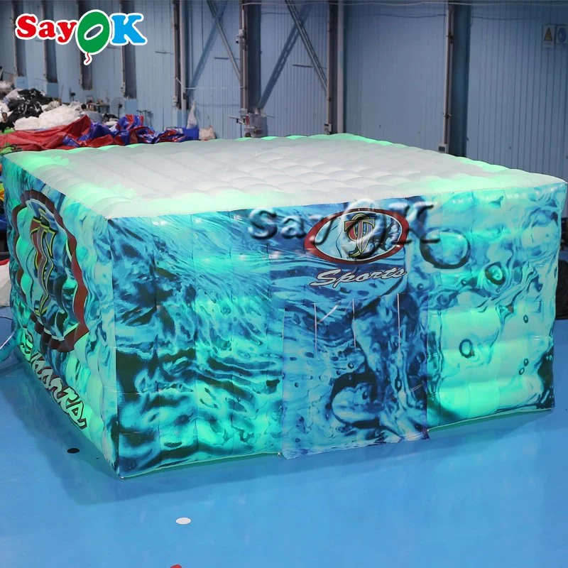 Outdoor LED Lighting Pop up Cube Inflatable Party Tent with Printing