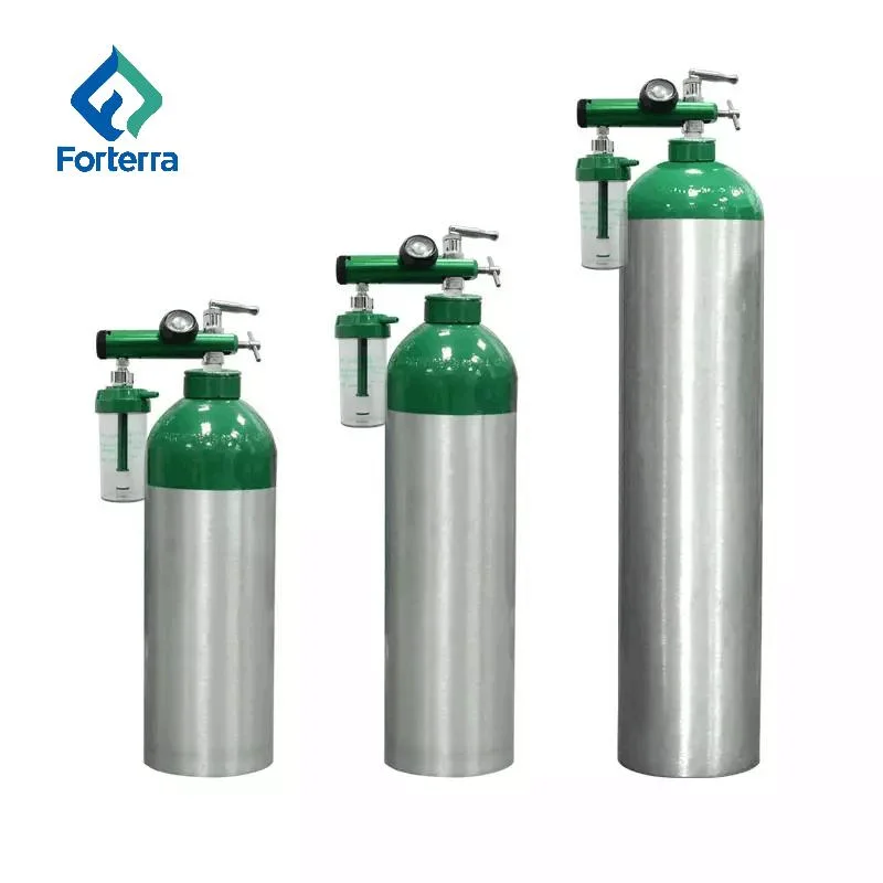 International Standard 5L Medical Aluminum Oxygen Tank 2.9L Oxygen Cylinder with Breathing Kit