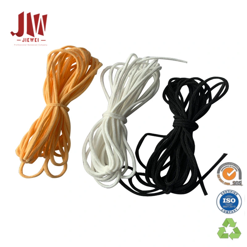 White Round Elastic Rope 3mm Earloop for Disposable Mask