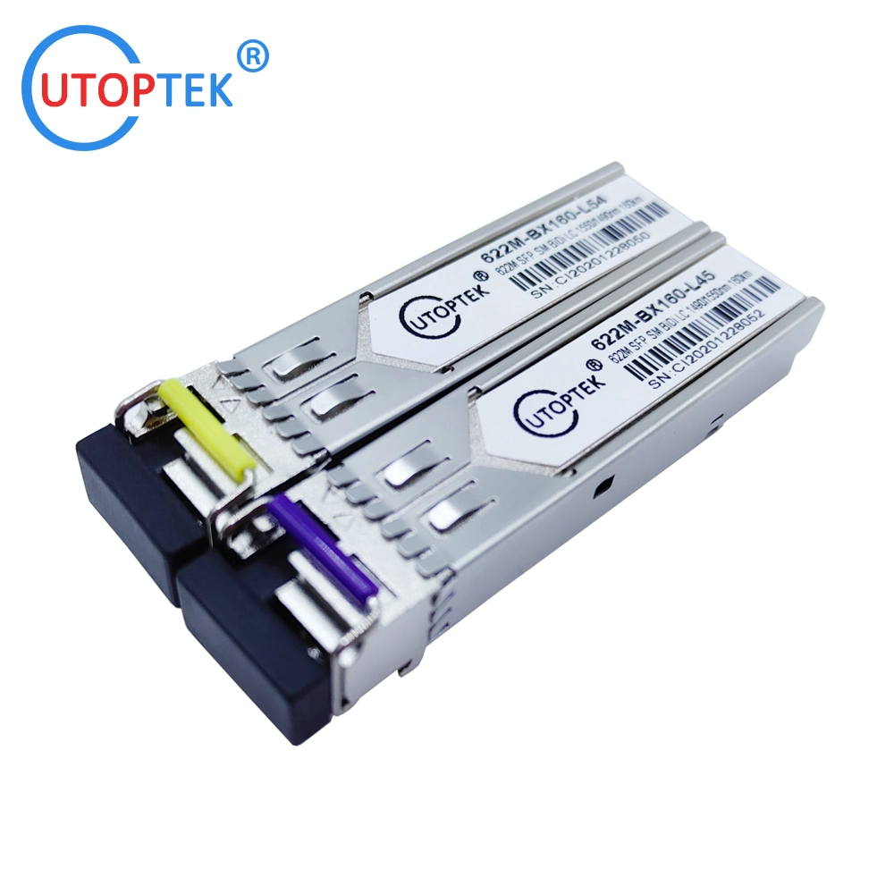 Módulo transceptor de fibra óptica SFP 160km/120km 622Mbps STM-4 SFP de Bidi Para ZTE/Mikrotik/Juniper/Cisco/Huawei