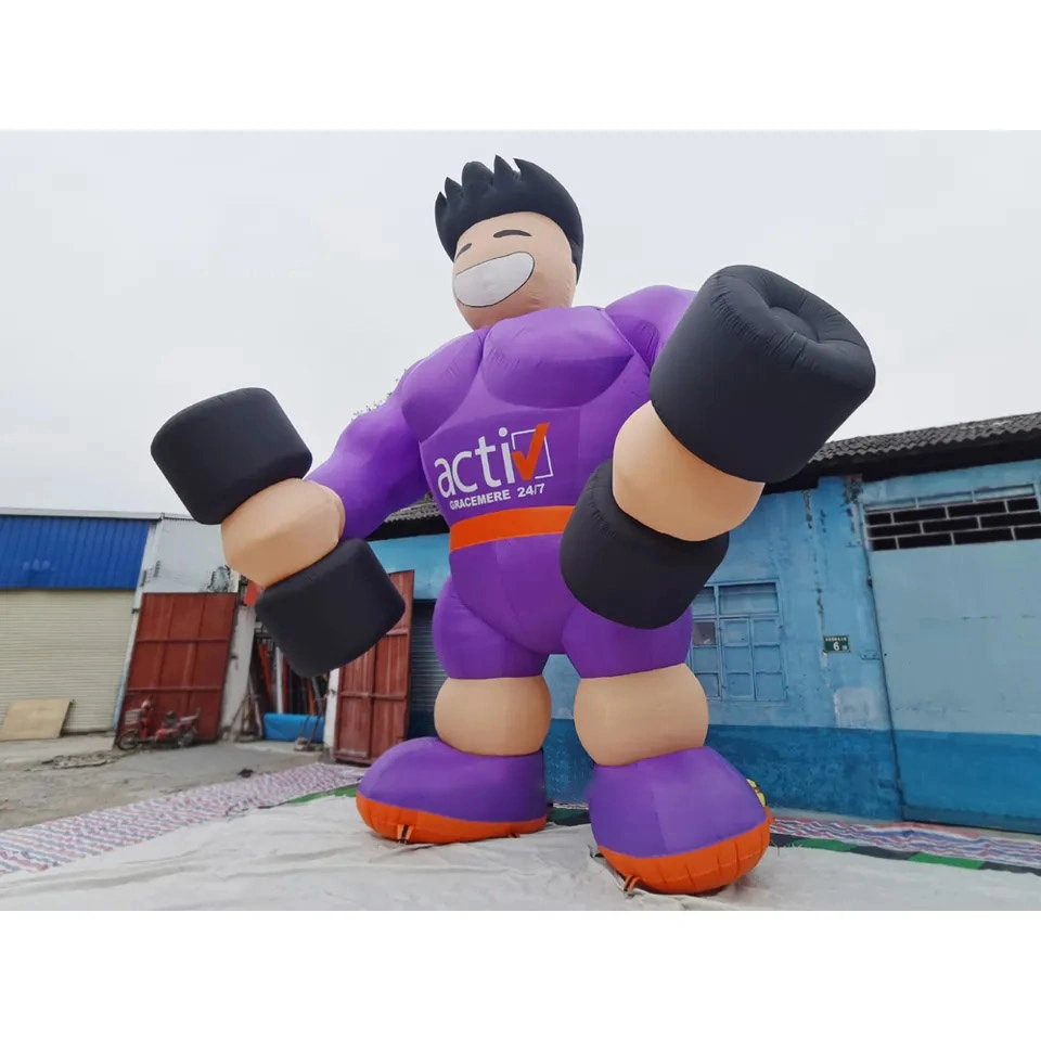 Boyi Gym Giant Inflatable Fitness Muscle Man for Fitness Clubs or Gym Promotion