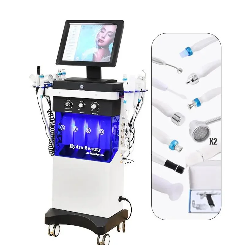 14 in 1 Facial Beauty Machine Professional SPA Aqua Peeling Hydrodermabrasion Facial Wrinkle Removing and Care Oxygen Machine