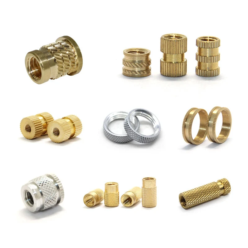 China Supplier Customized M3 M4 M6 M8 Knurled Metal Brass Threaded Inserts Nut for Plastic