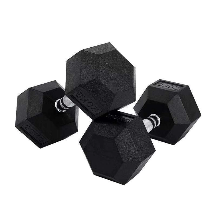 Manufacturer Fitness Equipment Fix Gym Dumbbell Crossfit Rubber Coated Hex Dumbbell