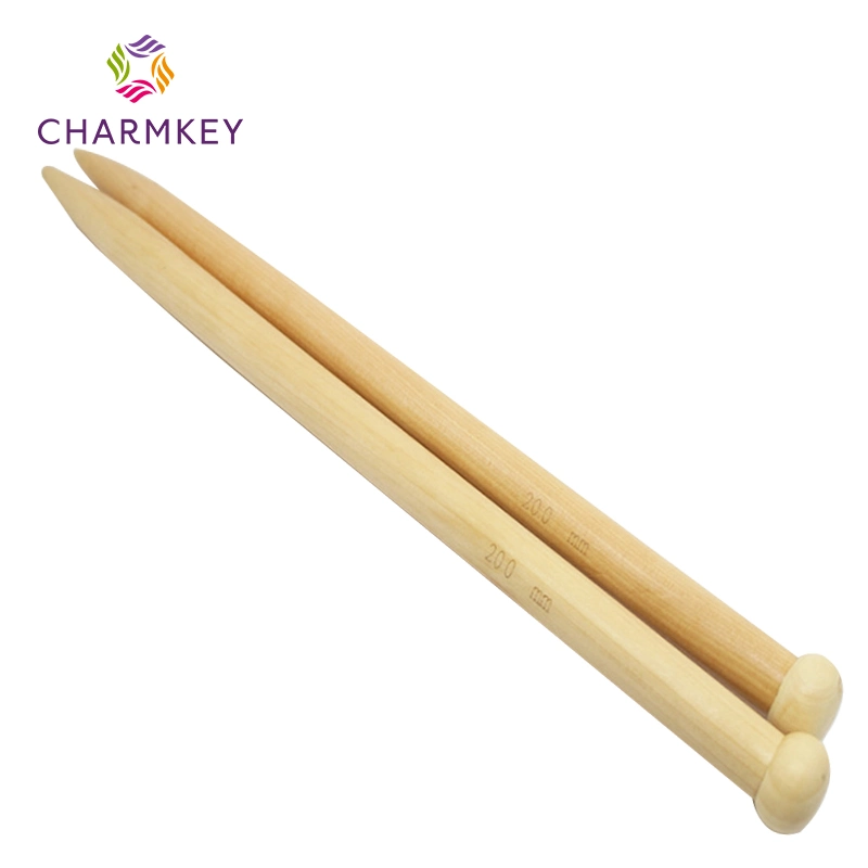 Bamboo Handle Wooden Single Pointed Carbonized Knitting Needles Set