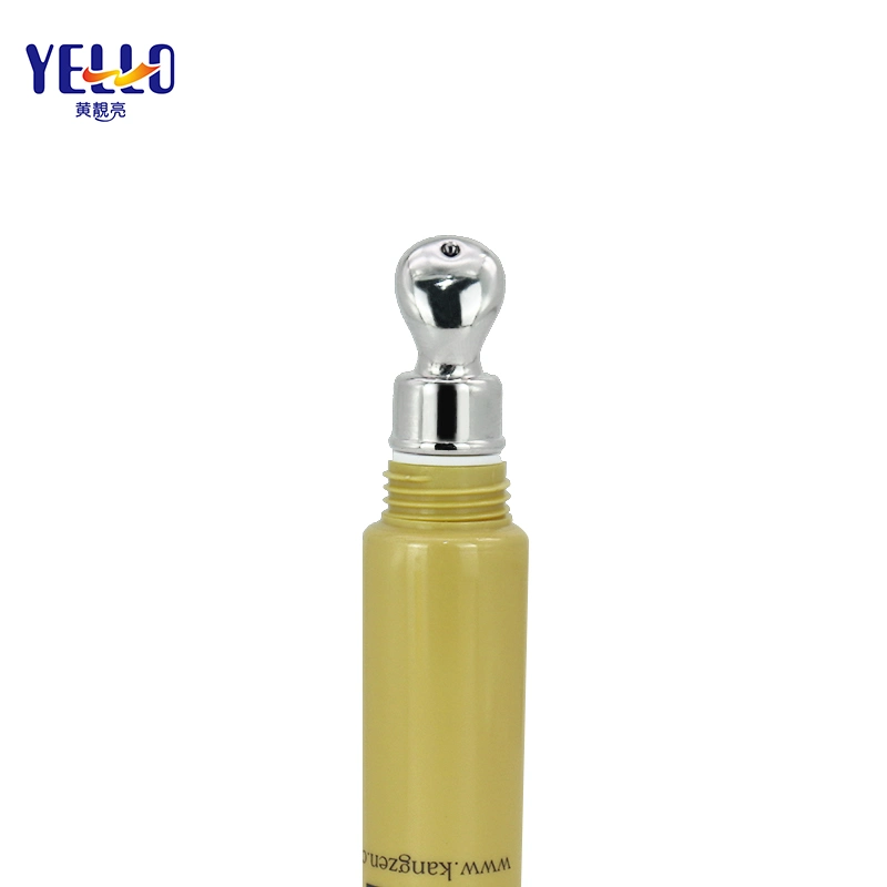 Custom Empty Cream Packing Containers Plastic Massage Eye Cream Tube with Real Stainless Steel Massage Applicator