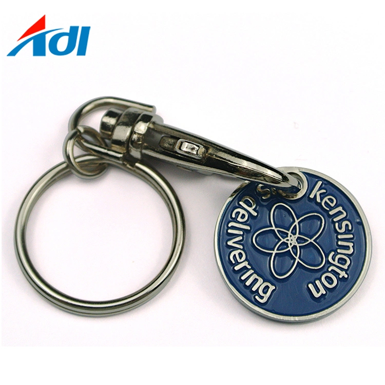 Custom Cheap Metal Shopping Cart Trolley Coin Holder Keychain