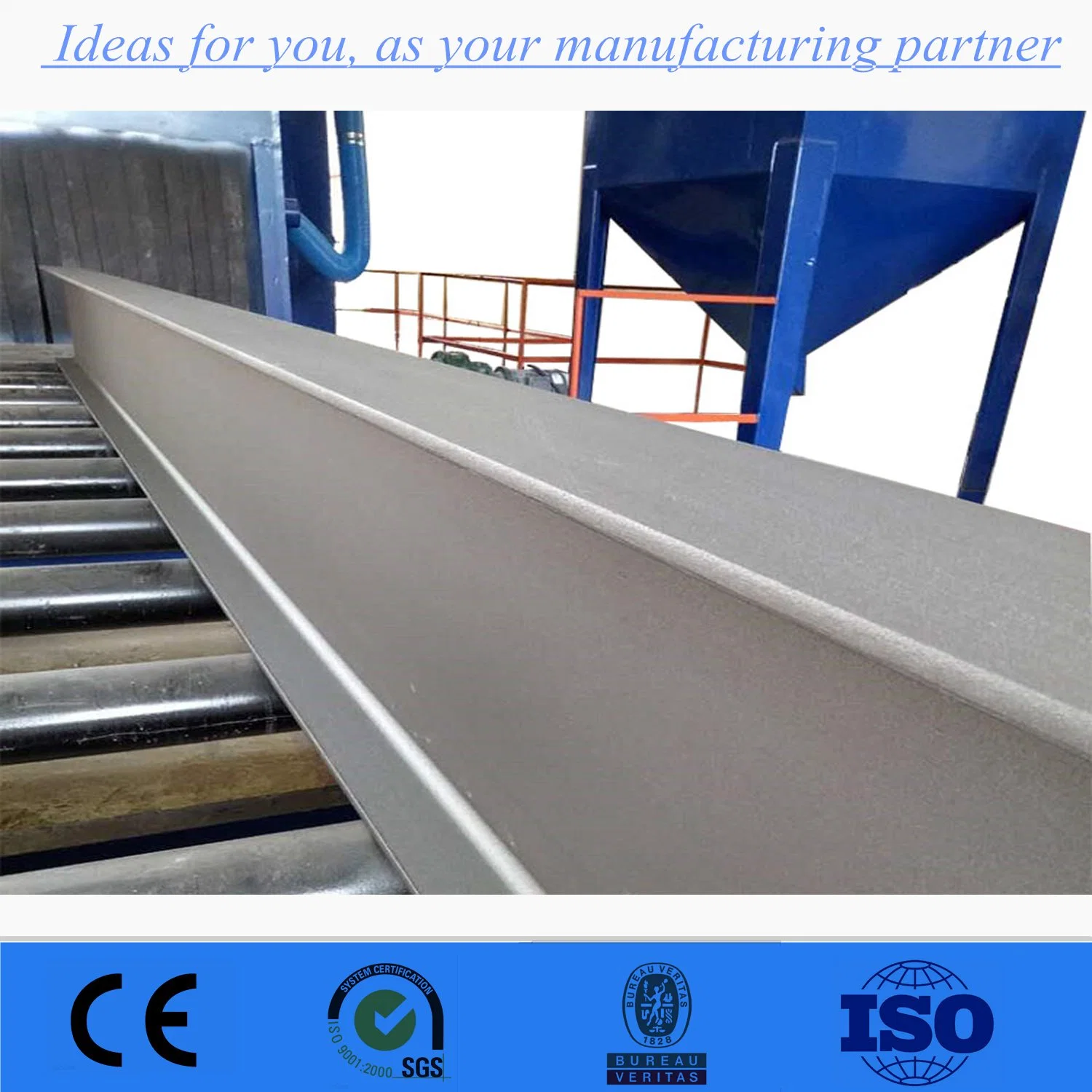 Steel Section Beam Roller Conveyor Shot Blast Cleaning Machine/Equipment/Abrator Manufacturer