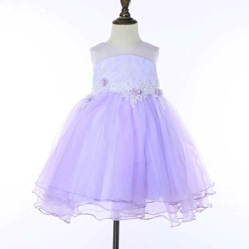 Children Clothing Elegant Pearl Decoration Puffy Prom Dresses for Kids