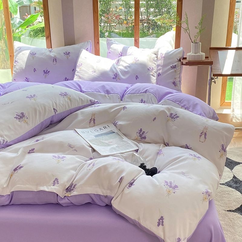 Best Selling High Quality Skin Friendly Wholesale Quilt Bed Sheet Girls 4PCS Bedding Set