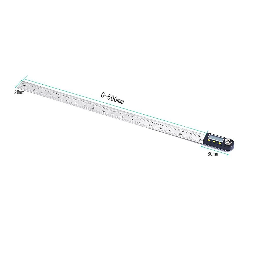 500mm Digital Level Measuring Tool Stainless Steel Waterproof Electronic Angle Gauge