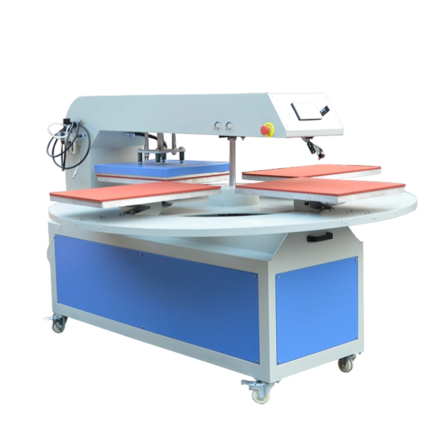 High Productive 4 Pallets Automatic Carousel Air Force Heat Press Machine with Rotary Printing