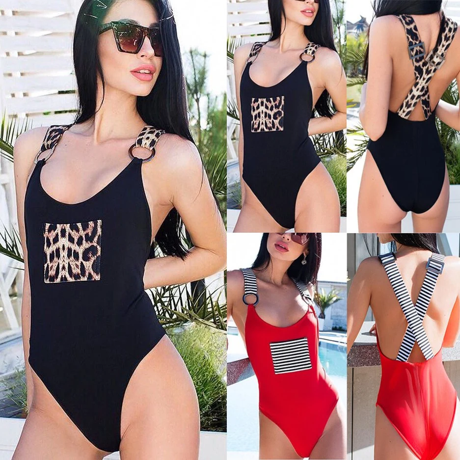 Women's One Piece Athletic Crisscross Sports Training Racerback Swimwear Plus Size Slimming Bathing Suit