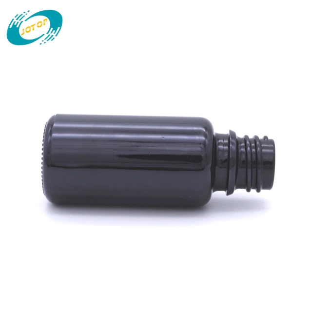 Empty Black Glass Essential Oil Dropper Bottle Cosmetic Packing Containers