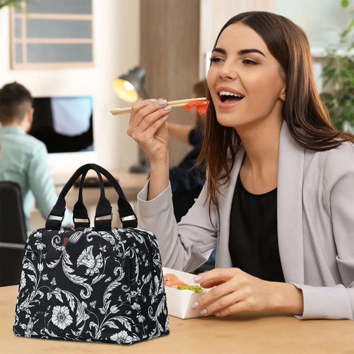 Isolierte Mittagessen Frauen Große Wiederverwendbare Mittagstasche Reise Kühltasche