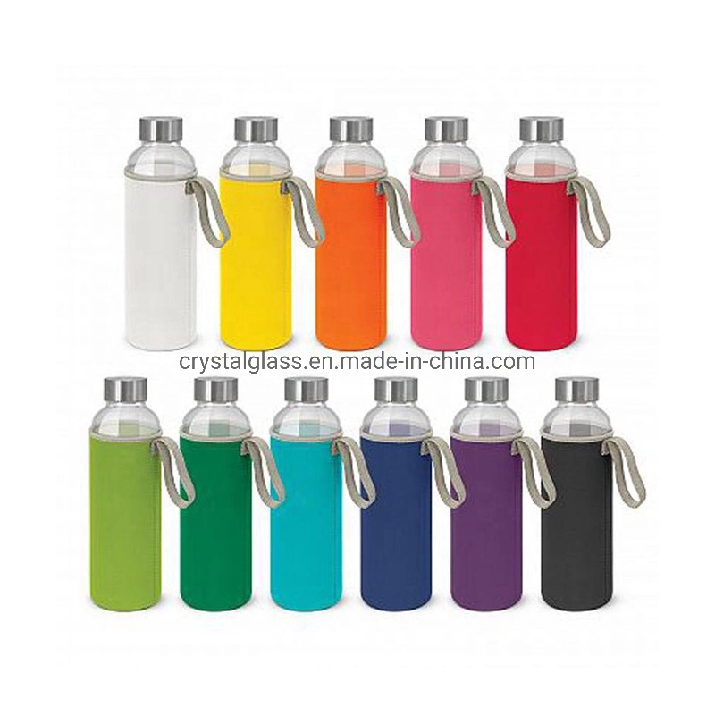 Heat Resisting Simple Office Mineral Water Bottle Clear Glass Bottle 300ml 420ml 500ml