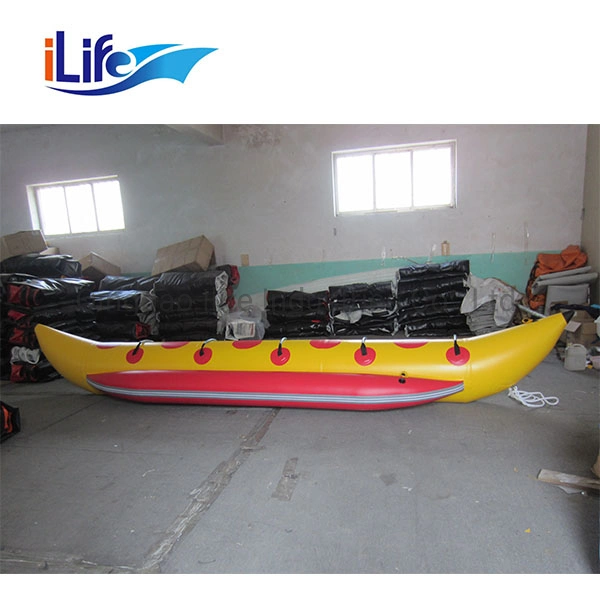 O Ilife mais populares do tipo de PVC inflável Amarelo banana boat para o lago de água infláveis Sport Brinquedos banana boat para 3 Pessoa