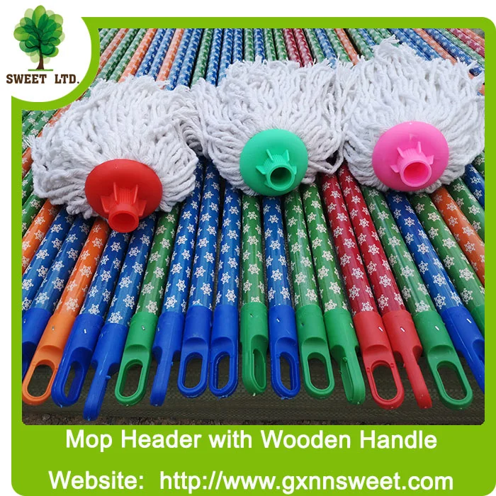 Großhandel Custom Cotton Mop mit Garn Wet Mop Kunststoff Kopf