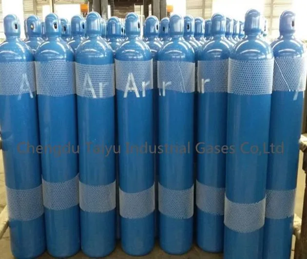 High Pressure 6m3 Filled in 40L Cylinders Steel Seamless Argon Gas 99.999% Argon