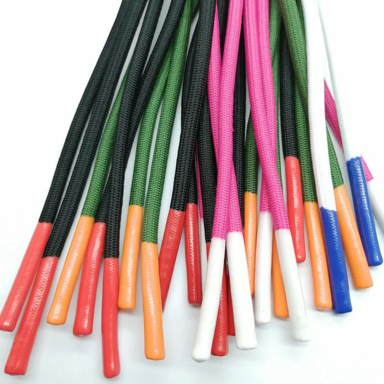 Silicone Dipped Tips Drawcord Round Drawstring Cord Rope Embossed Logo Round String Garment Drawcord Draw Cord Tip Hoodie Rope End